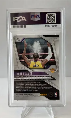 2024-25 Panini Prizm #130 LeBron James Chalk Toss Red /299 PSA 9 - Image 2
