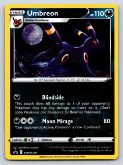 Umbreon SWSH129 Holo Promo Sword & Shield Promo Pokemon LP - Image 1