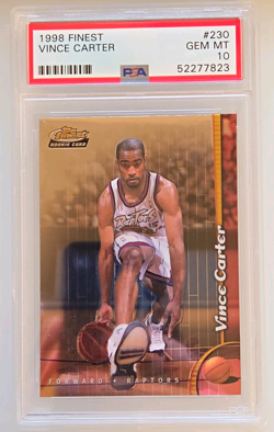 Topps 1998-99 Finest Vince Carter RC #230 PSA 10 Gem Mint Toronto Raptors - Image 1
