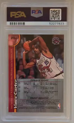 Topps 1998-99 Finest Vince Carter RC #230 PSA 10 Gem Mint Toronto Raptors - Image 2