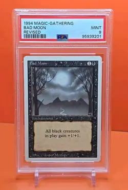 ⚫⚫⚫ 1994 Magic The Gathering BAD MOON REVISED 3RD EDITION PSA 9 ⚫⚫⚫ - Image 1