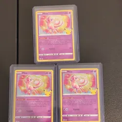 Pokemon TCG 25th Anniversary Mew 011/025 Holo Promo 3 Card Lot ENG - Image 1