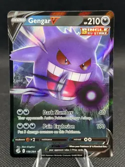 Gengar V 156/264 Fusion Strike Holo Ultra Rare Single Strike EN 2021 HP210 - Image 1