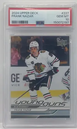 2024-25 Upper Deck FRANK NAZAR Young Guns RC Rookie #227 PSA 10 GEM MINT - Image 1