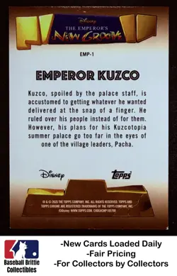 2025 Topps Chrome Disney #EMP-1 Emperor Kuzco The Emperor's New Groove 25th - Image 2