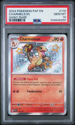 PSA 10 GEM MINT Charmeleon Paldean Fates Shiny Rare Pokemon 110/091 - Image 1