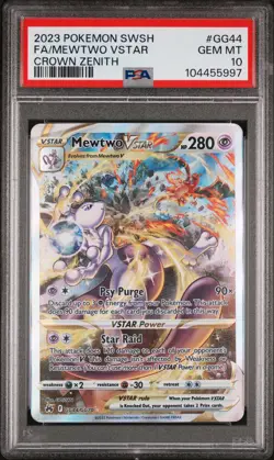 PSA 10 GEM MINT Mewtwo Vstar Crown Zenith Full Art Pokemon GG44/GG70 - Image 1
