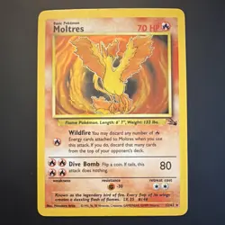 Moltres 12/62 Fossil Holo Rare 1999 English Unlimited 70HP Pokemon TCG - Image 1