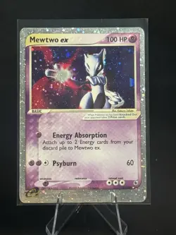 Pokemon Mewtwo EX TCG 101/109 Ruby & Sapphire Ultra Rare Swirl 2003 - Image 1