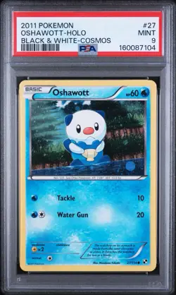 Pokemon Oshawott 27/114 Black & White Cosmos Holo - PSA 9 - Image 1