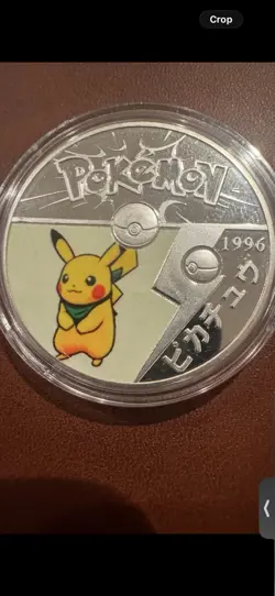 Pokemon Pikachu 1996 Vintage Metal Flip CCG Coin Silver/Yellow - Image 3