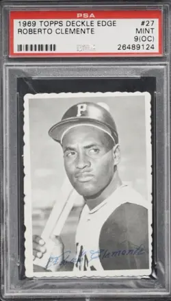 1969 Topps Deckle Edge Set Break #27 Roberto Clemente PSA 9 OC POP 1 - Image 1