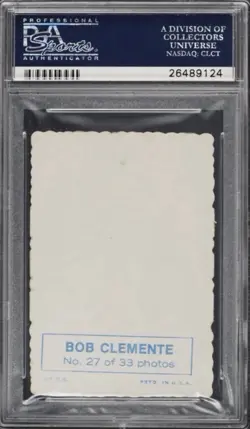 1969 Topps Deckle Edge Set Break #27 Roberto Clemente PSA 9 OC POP 1 - Image 2