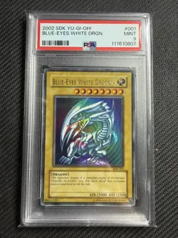 Yu-Gi-Oh 2002 Blue-Eyes White Dragon SDK-001 Ultra Rare Psa 9 Mint - Image 1