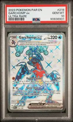 PSA 10 GEM MINT Garchomp Ex Paradox Rift Full Art Holo Pokemon 219/182 - Image 1