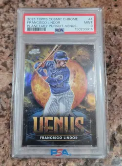 2025 Topps Cosmic Chrome Planetary Pursuit Francisco Lindor #PPS-4 Venus PSA 9 - Image 1