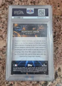 2025 Topps Cosmic Chrome Planetary Pursuit Francisco Lindor #PPS-4 Venus PSA 9 - Image 2