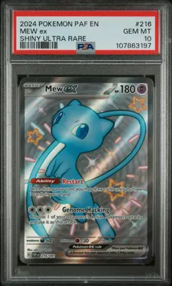PSA 10 GEM MINT Mew Ex Paldean Fates Shiny UR Holo Pokemon 216/091 - Image 1