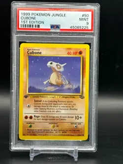 PSA 9 MINT Cubone 1st Edition Jungle 1999 WOTC Pokemon 50/64 - Image 1