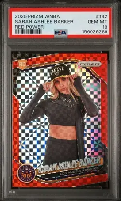 2025 Panini Prizm WNBA 142 Sarah Ashlee Barker Red Power /75 PSA 10 (POP 1) - Image 1