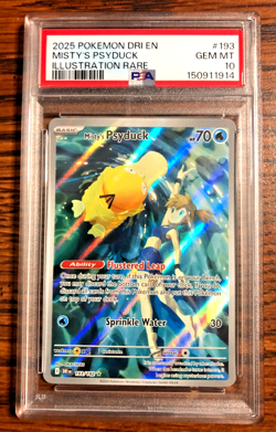 Misty's Psyduck Illustration Rare #193|PSA GEM MT 10|Destined Rivals|Pokemon TCG - Image 1