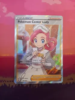 Pokemon Card Pokemon Center Lady 185/185 Ultra Rare Vivid Voltage Near Mint - Image 1