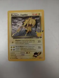 Rocket's Zapdos 15/132 Holo Celebrations Classic Collection Pokemon Card - Image 1