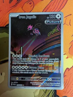 Pokemon Iron Jugulis TCG Holo Card Paradox Rift 216/182 Illustration Rare - Image 1