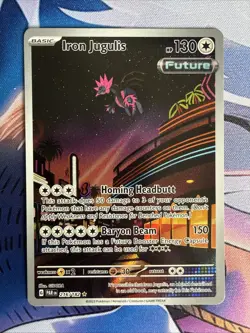 Pokemon Iron Jugulis TCG Holo Card Paradox Rift 216/182 Illustration Rare - Image 1