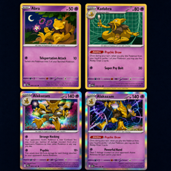 Pokemon Abra Kadabra Alakazam Evolution Lot 4 Cards Near Mint - Image 1