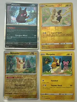 Morpeko 4 Card Lot ~Cute cards~ Pokemon TCG - 2 Reverse Holo, 1 Holo, 1 Regular - Image 1