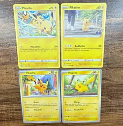 PIKACHU VARIETY LOT OF 4 CARDS from different sets! Pokemon TCG - Image 1