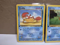 1st Edition Jungle & Fossil Pokemon Cards! Lot Of 4! Meowth, Horsea & More! - Image 2
