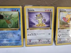 1st Edition Jungle & Fossil Pokemon Cards! Lot Of 4! Meowth, Horsea & More! - Image 4