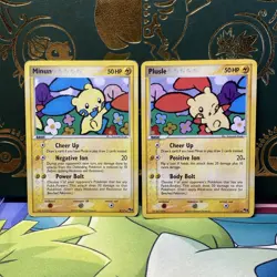 Plusle 5/17 & Minun 4/17 - Pokemon Pop Series 3 Lot Of 2 Holo Cards 2006 MP - Image 1