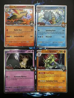 Destined Rivals Prerelease Promo Set Stamped Complete Set All 4 Pokemon Cards - Image 1