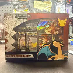 Pokemon TCG Celebrations Lance’s Charizard V Box 2021 English 4 Cards - Image 1