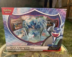 Pokemon TCG Palafin EX Box 4 Booster Packs, 3 Foil Cards 1 Oversize Foil Car - Image 1