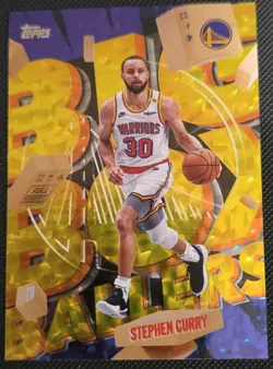 STEPHEN CURRY 2025/26 TOPPS BIG BOX BALLERS YELLOW CRACKED ICE HOLO INSERT BB-31 - Image 1
