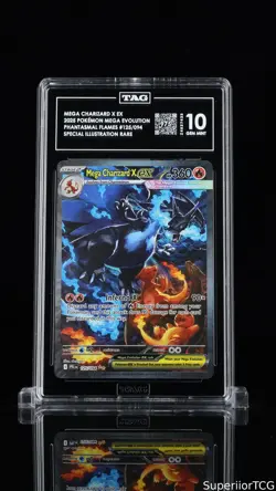 Mega Charizard X EX 125/094 Special Illustration Rare Pokemon Tag 10 Gem Mint - Image 1