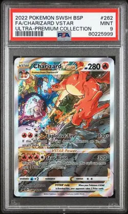 PSA 9 MINT Charizard VSTAR UPC Promo Full Art Holo Pokemon SWSH262 - Image 1