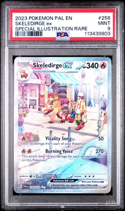 PSA 9 MINT Skeledirge Ex SIR Pokemon Paldea Evolved 258/193 - Image 1