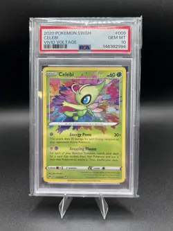Pokemon TCG Celebi Amazing Rare Holo 009/185 Vivid Voltage PSA 10 EN - Image 1