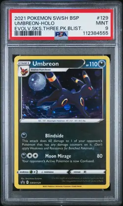 PSA 9 MINT Umbreon Pokemon Black Star Promo SWSH129 - Image 1