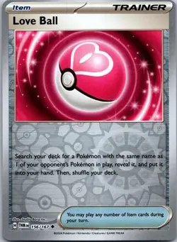 Love Ball 156/167 Uncommon Twilight Masquerade Pokemon Reverse Holo Near Mint - Image 1