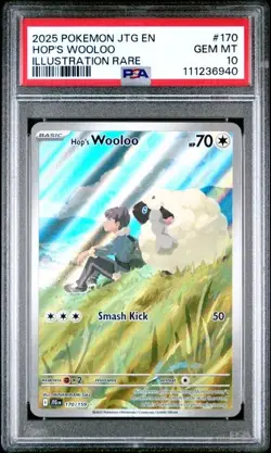 PSA 10 GEM MINT Hop's Wooloo Journey Together Full Art Holo Pokemon 170/159 - Image 1
