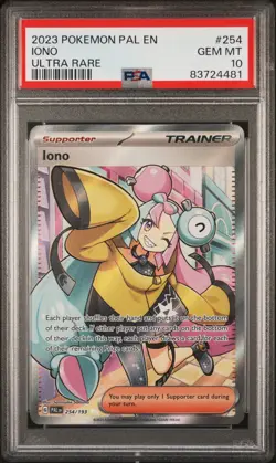 PSA 10 GEM MINT Iono Paldea Evolved Ultra Rare Pokemon 254/193 - Image 1