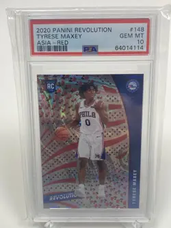 2020 Panini Revolution Tyrese Maxey Asia Red PSA 10 - Image 1