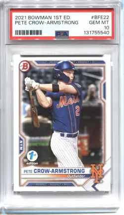 2021 Bowman 1st Edition - Pete Crow-Armstrong #BFE-22 (RC) PSA 10 - Image 1