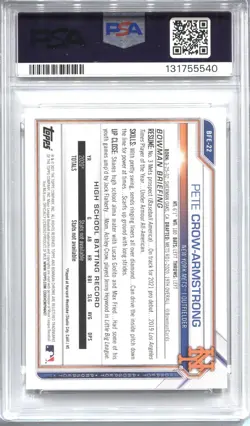 2021 Bowman 1st Edition - Pete Crow-Armstrong #BFE-22 (RC) PSA 10 - Image 2